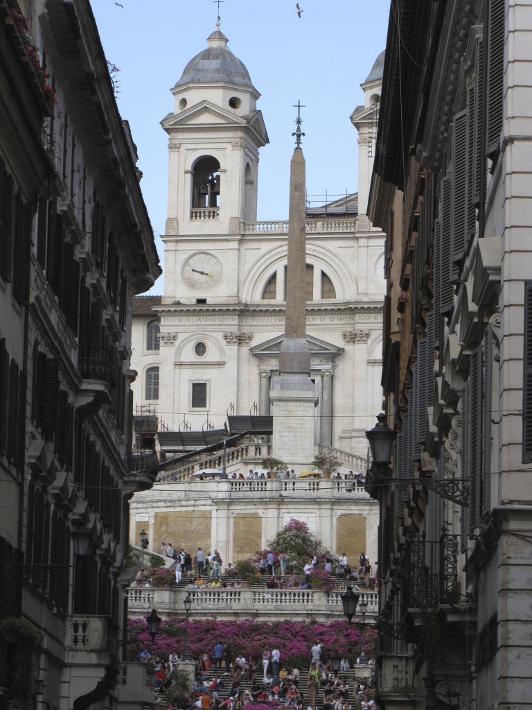 The crowded Spanish Steps