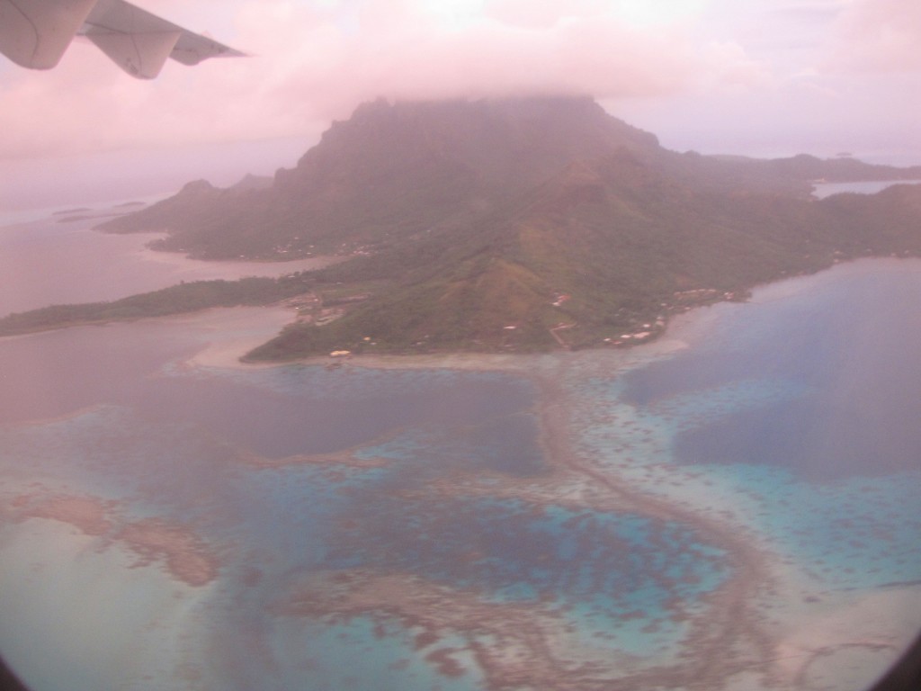 View of Bora Bora from the plane