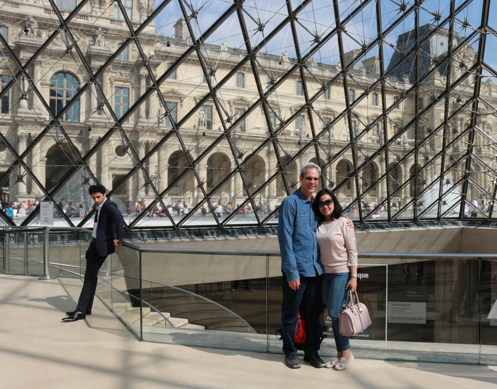 Inside the Louvre pyramid