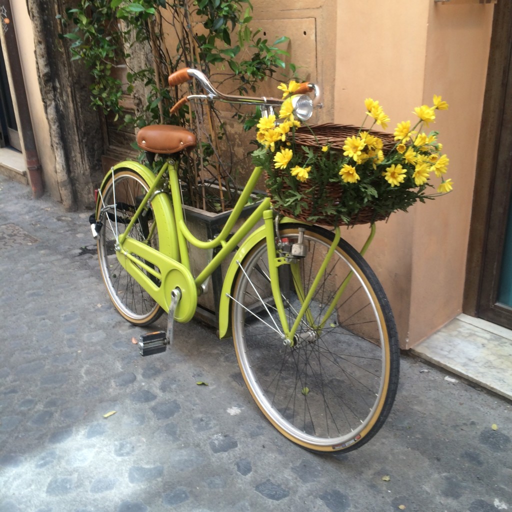 bike and flowers