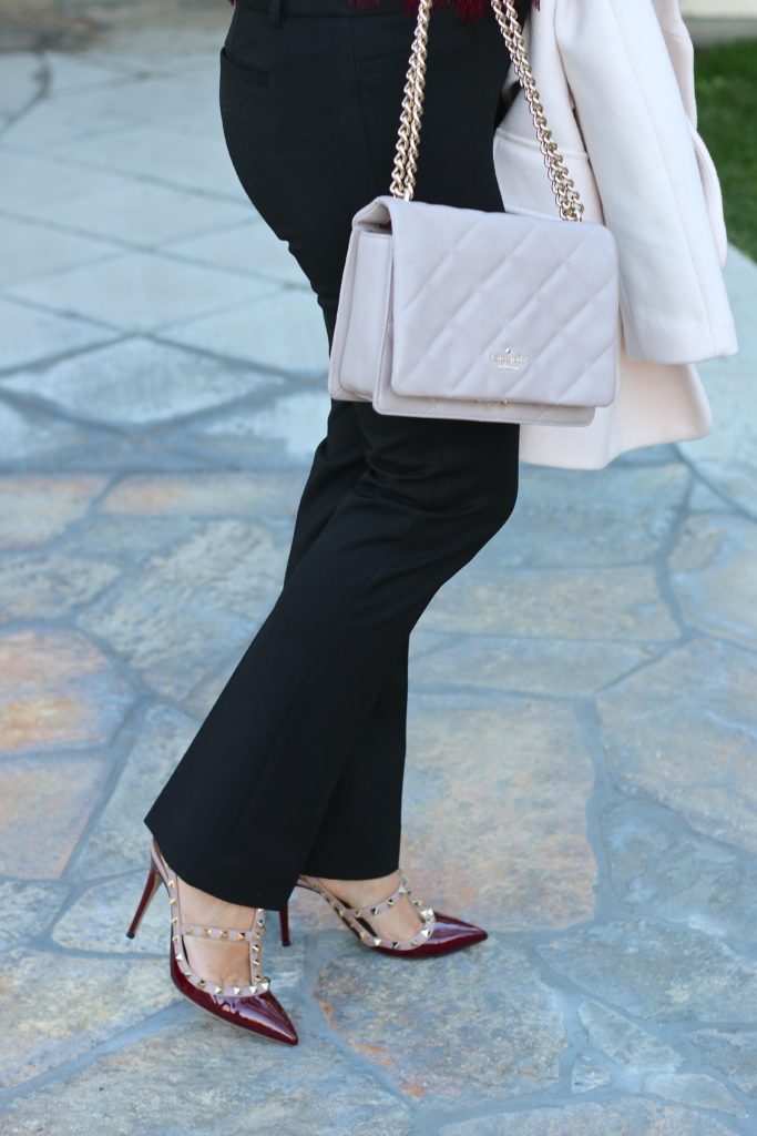 Valentino Rockstud Heels Burgundy