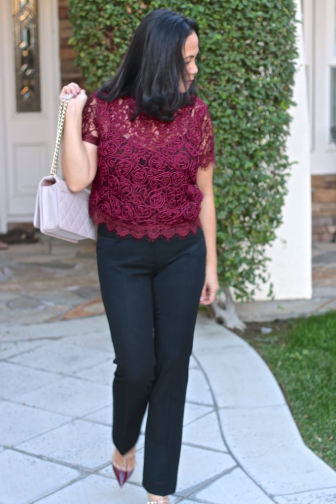Lace top in Burgundy