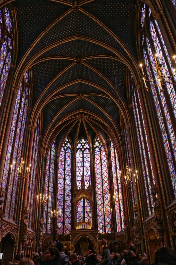 Stained windows inside Sainte-Chapelle